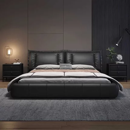 Storage High End Double Bed Waterproof Leather Multifunctional Twin Bed Frame Platform Sleeping Letto Matrimoniale Furniture