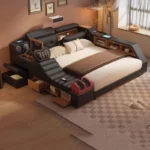 Simple Luxury Bed European Modern Nordic Princess Bed Multifunctional Girls Platform Wood Camas De Casal Lounge Suite Furniture